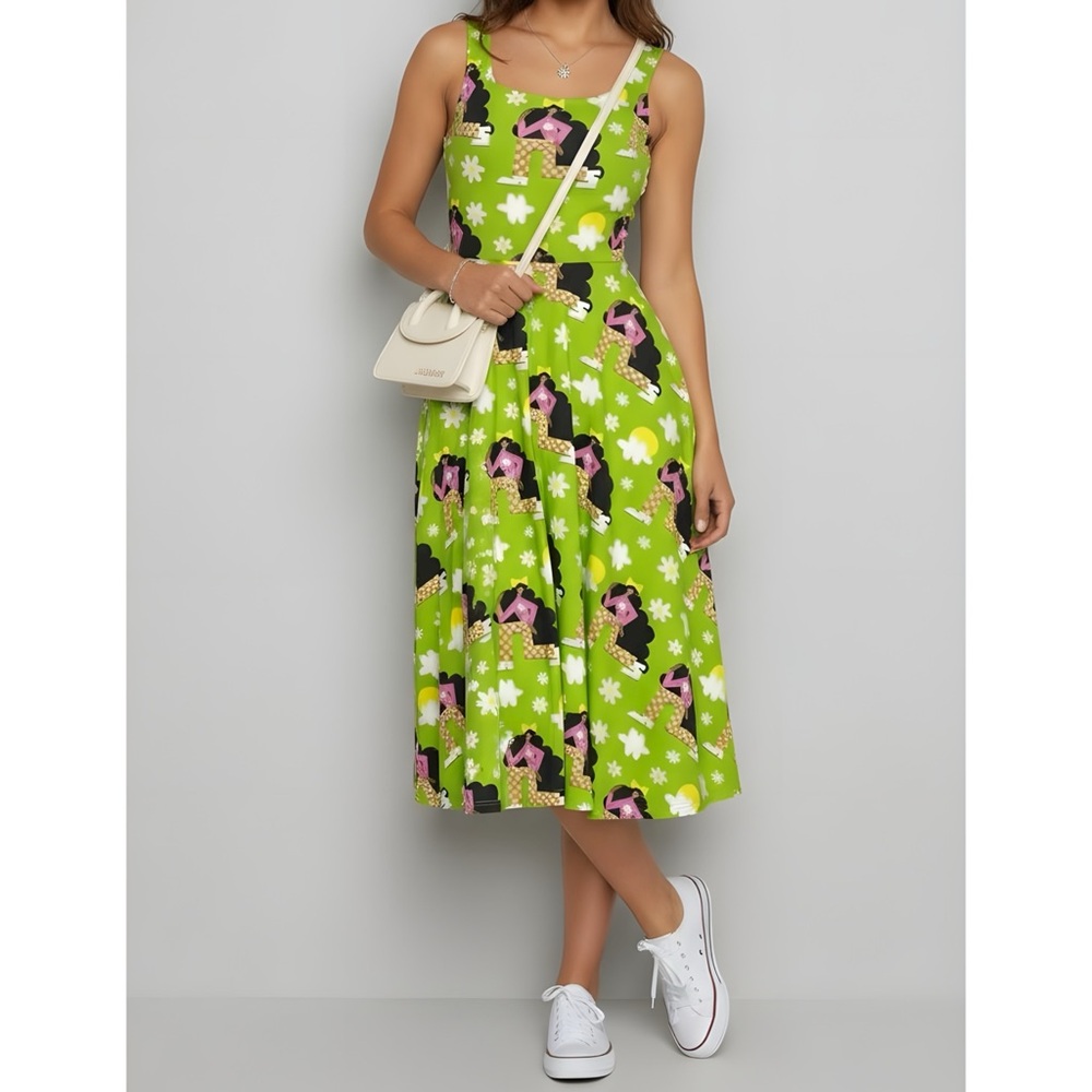NOOWORKS Vacation Dress, Checkered Ladies, Small